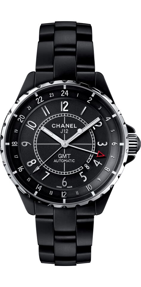 matte black chanel|J12 GMT Watch, 41 mm Black Ceramic & Steel .